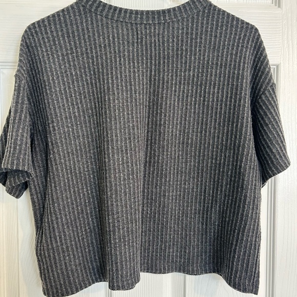 UpWest Charcoal Ribbed Knit Wide Leg Pants & Top Set - Picture 4 of 9